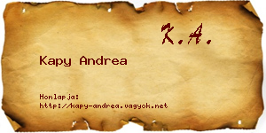 Kapy Andrea névjegykártya