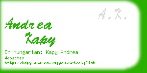 andrea kapy business card